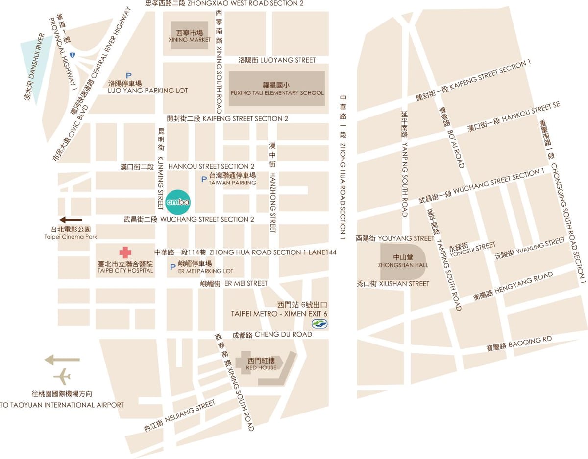 তাইপেই ximending মানচিত্র
