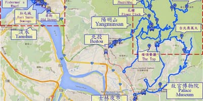 মানচিত্র beitou তাইওয়ান